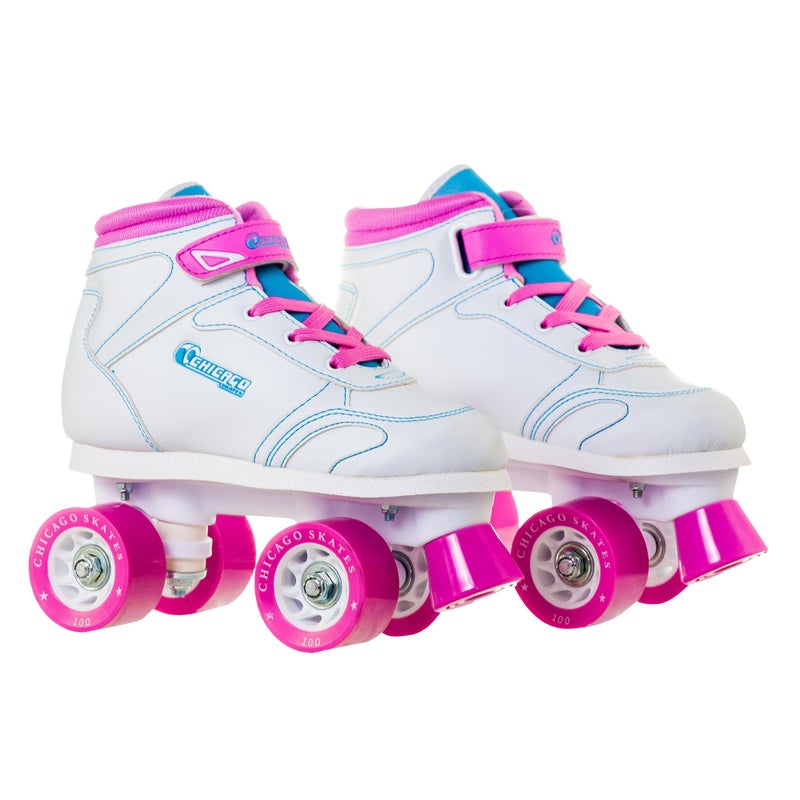 Chicago Skates Sidewalk Roller Skates â€“ Durable, Top Performance Indoor/Outdoor Use Skate Shoes for Girls & Boys, High-Top Boot Safety Youth Quad Skates, 60mm PU Wheels, Adjustable Chassis & Trucks - Image 1